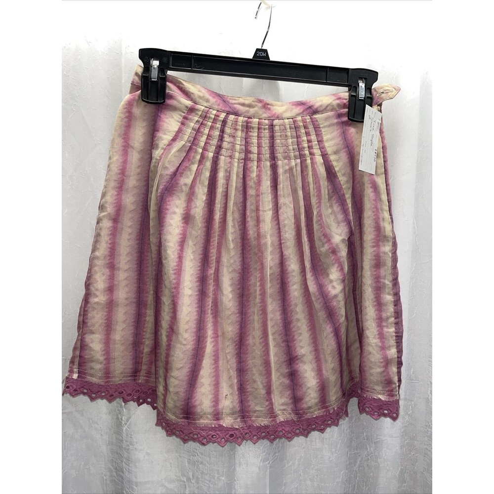 Free People Women's Skirt Lavender & Tan Pleated Size 2
